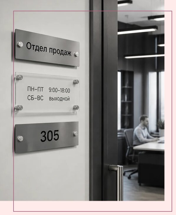 Офисные таблички на дверь в Губахе по цене от 5079 р. | Аванза-Гбх